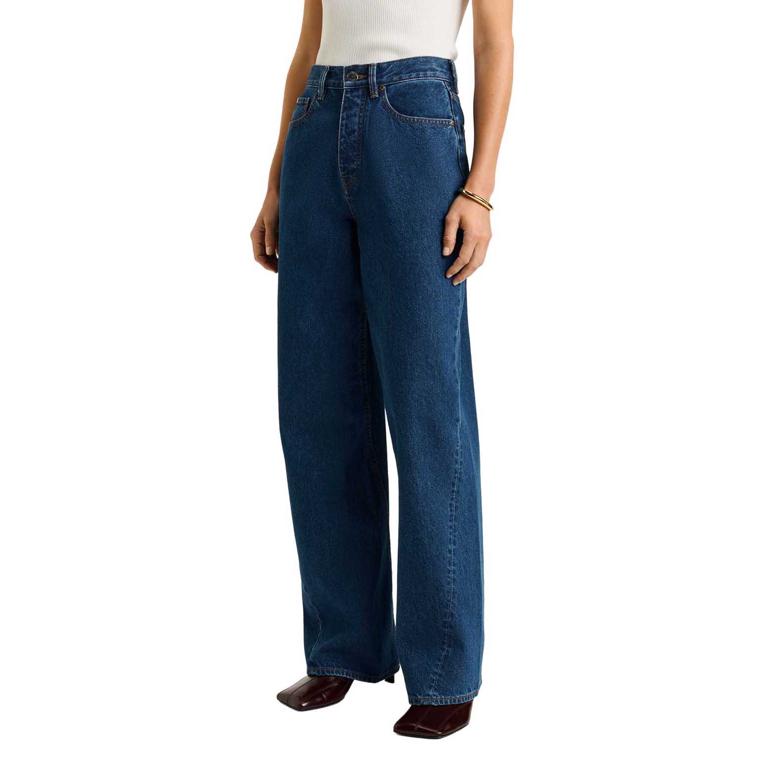 Veronika Maine Cotton Denim Relaxed Leg Jean